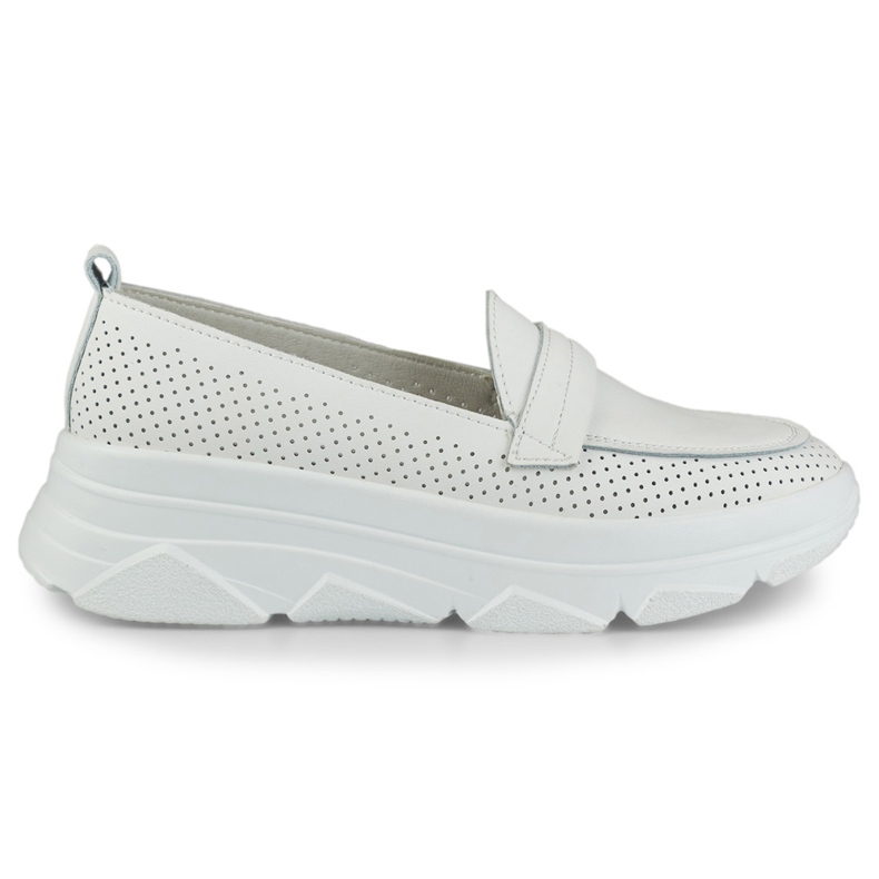 Comode scarpe bianche traforate in pelle naturale bianca
