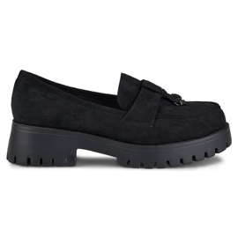 Mocassini classici da donna in camoscio nero
