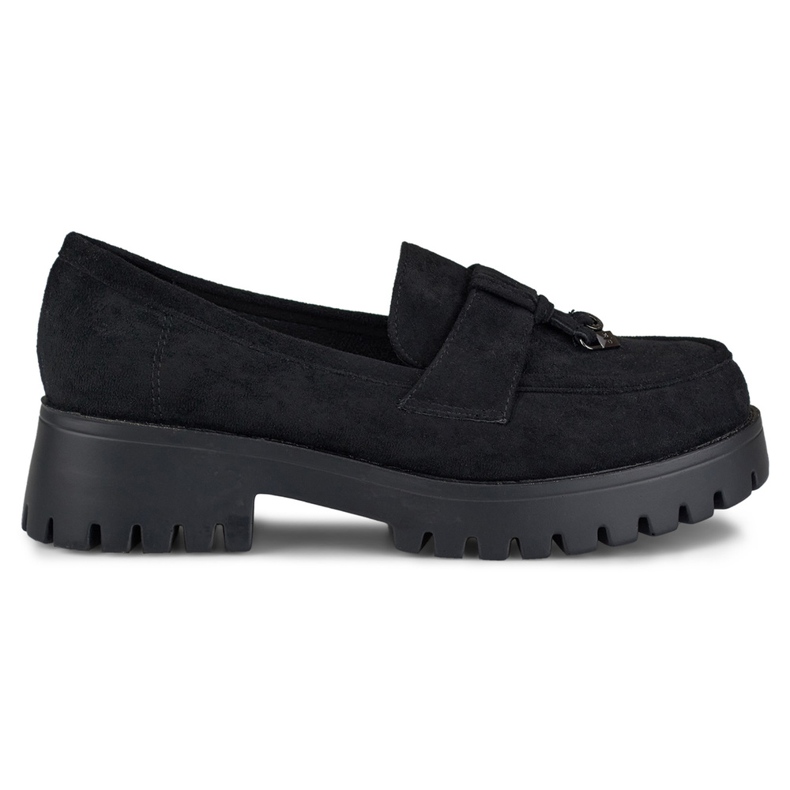 Mocassini classici da donna in camoscio nero