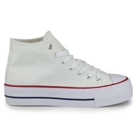 Sneakers bianche da donna sopra la caviglia bianco