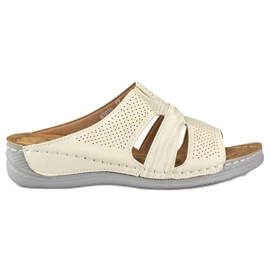 Pantofole comfort beige da donna