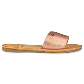 Pantofole piatte classiche da donna Denly d'oro
