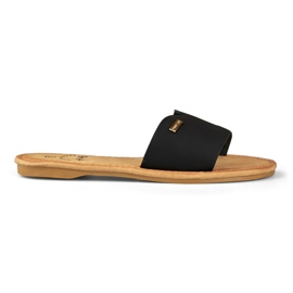 Pantofole piatte classiche da donna Denly nero