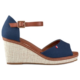 Sandali con zeppa blu navy da donna di Tomm