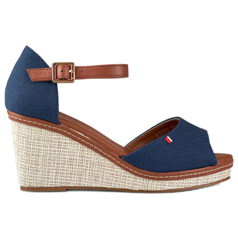 Sandali con zeppa blu navy da donna di Tomm