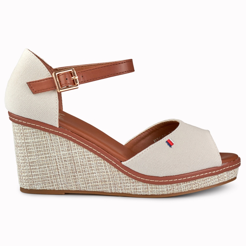 Sandali con zeppa beige da donna di Tomm