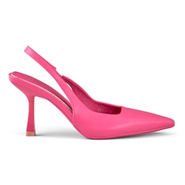 Décolleté rosa con tacco aperto