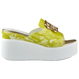 Sandali con zeppa lime da donna Lemon verde