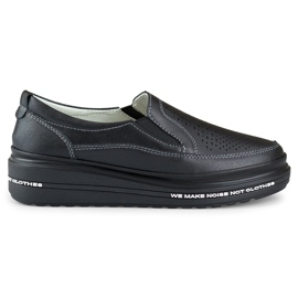 Scarpe traforate da donna in pelle naturale nero