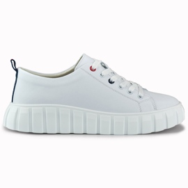 Scarpe sportive bianche in pelle da donna bianca