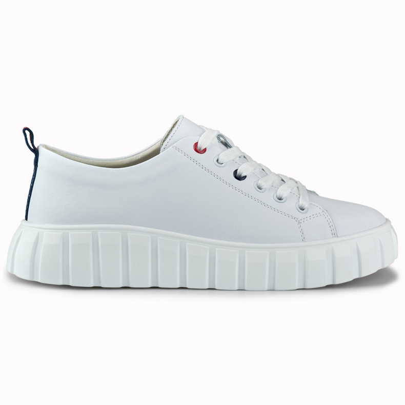 Scarpe sportive bianche in pelle da donna bianca
