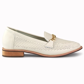 Scarpe traforate da donna in pelle naturale beige