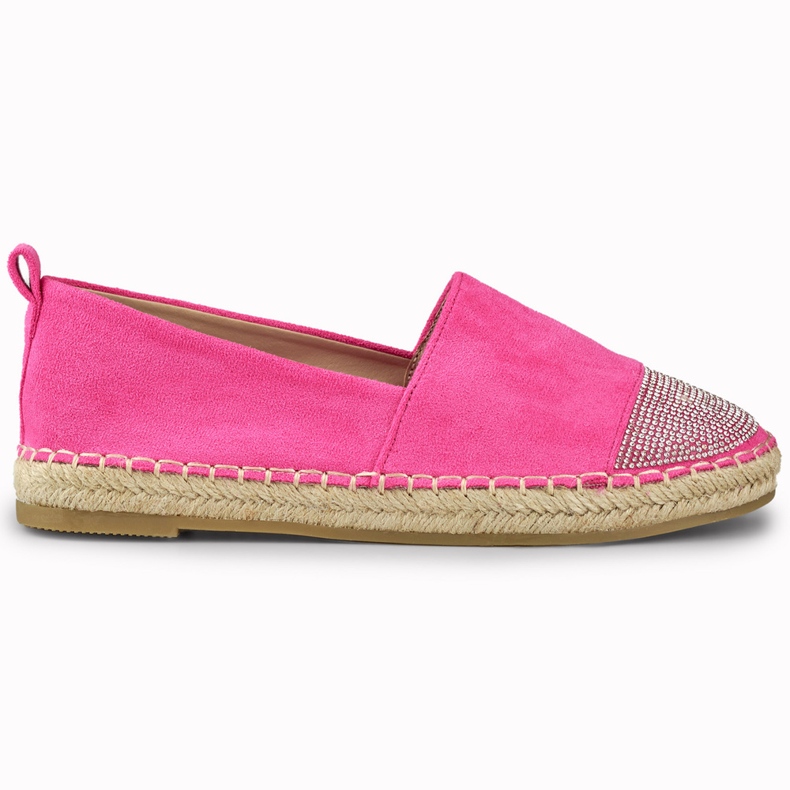 Espadrillas rosa da donna con punta in paillettes