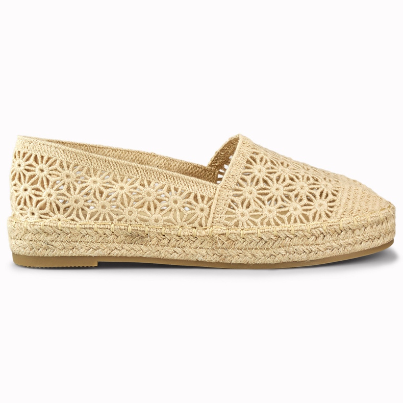Espadrillas da donna in pizzo beige
