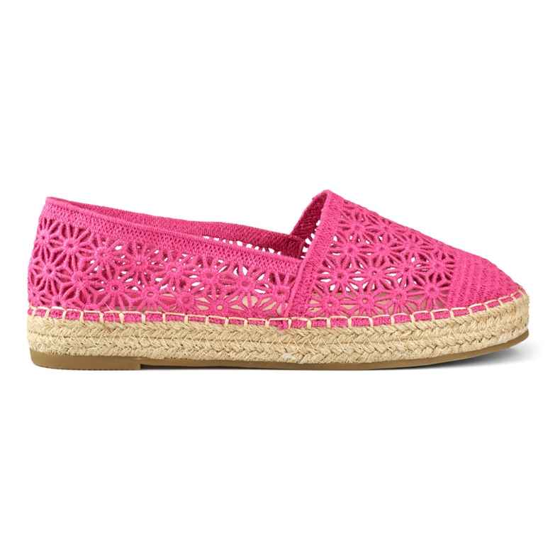 Espadrillas da donna in pizzo rosa