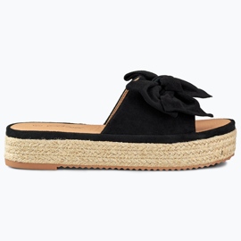 Espadrillas nere con fiocco nero