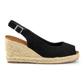 Espadrillas da donna con zeppa in camoscio nero