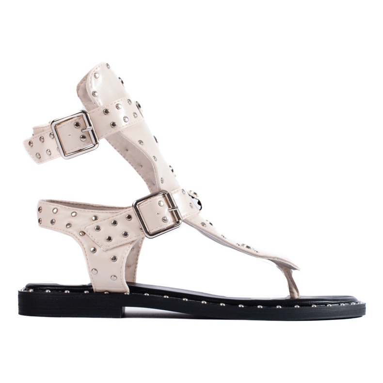 Infradito gladiatore beige con getti di Shelovet