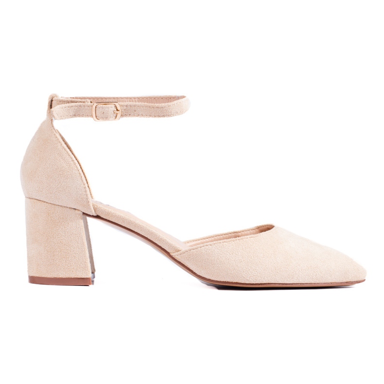 Décolleté Shelovet da donna in camoscio beige
