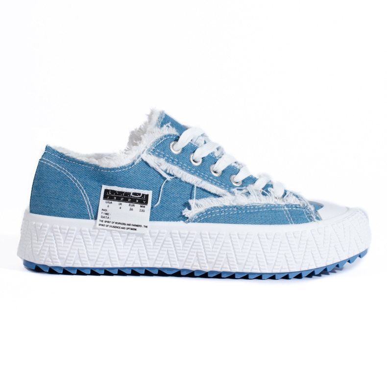 Sneakers da donna sulla piattaforma Denim Shelovet blu