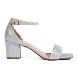 Sandali Shelovet argento con tacco