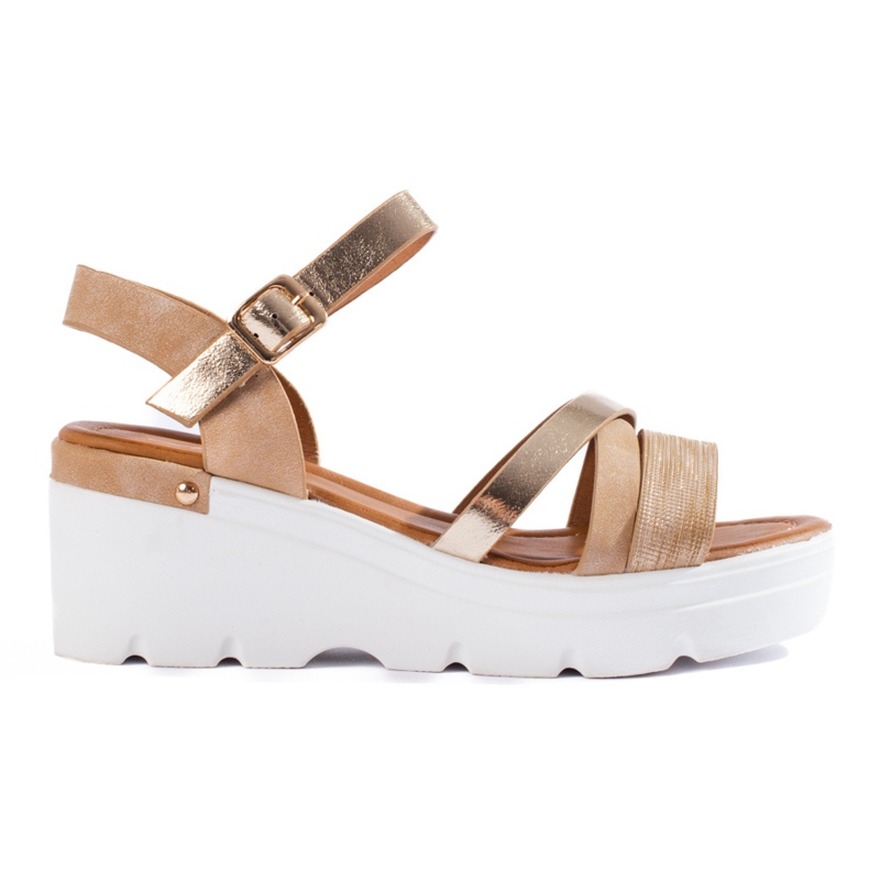 Sandalo con zeppa beige Shelovet