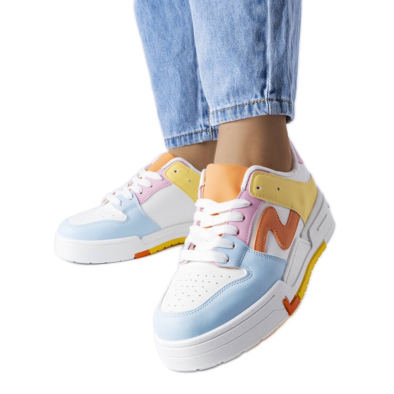 Sneakers con plateau blu e gialle di Harter