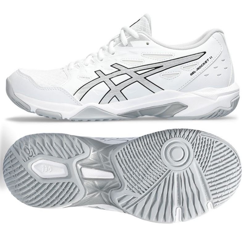 Scarpe da pallavolo Asics Gel-Rocket 11 W 1072A093 101 bianca bianca
