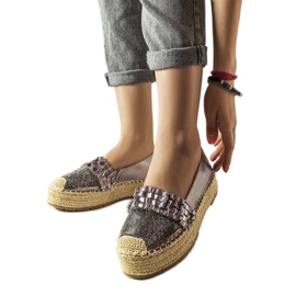 Espadrillas in argento con zirconi di Lauro marrone