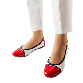 Ballerine rosse e bianche di Colombo bianco