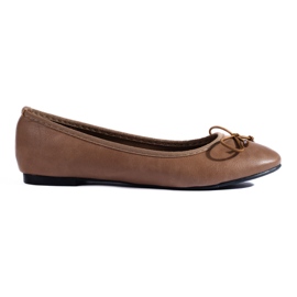 Ballerine marroni da donna con fiocco Shelovet marrone