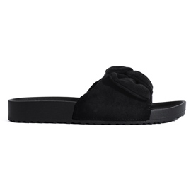 Pantofole da donna in camoscio nero sulla piattaforma Shelovet