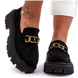 FB2 Mocassini con plateau in pelle scamosciata da donna neri Larey nero