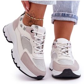 PM1 Scarpe sportive stringate sulla piattaforma di fuga bianca bianco