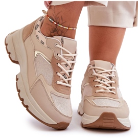 PM1 Scarpe da ginnastica stringate Beige Platform Escape