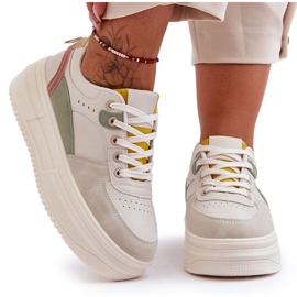 FJ1 Scarpe sportive da donna su una massiccia piattaforma Gemma multicolore bianco