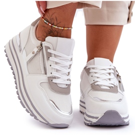 FJ1 Scarpe Sportive Donna Con Cerniera Decorativa Bianco Cairo