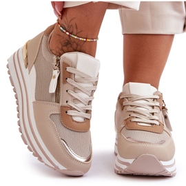 FJ1 Scarpe Sportive Da Donna Con Cerniera Decorativa Beige Cairo