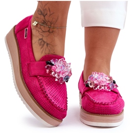 PM1 Mocassini Platform Donna Con Pietre Fucsia Elonore rosa