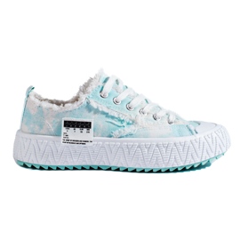 Scarpe da ginnastica su una spessa piattaforma blu Shelovet