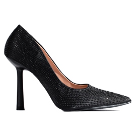 Décolleté Shelovet con strass neri nero