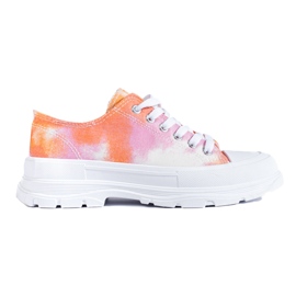 Sneaker multicolor Shelovet con plateau arancia