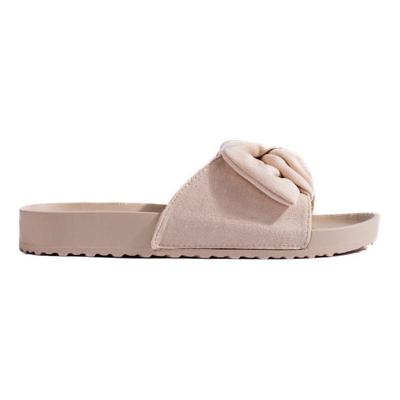 Pantofole da donna in camoscio beige di Shelovet
