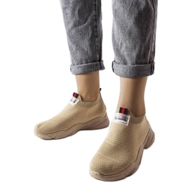 Sneaker senza lacci beige scuro di Greco