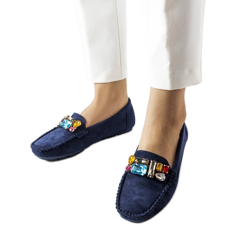 Mocassini blu navy con soletta in pelle di Bertrand