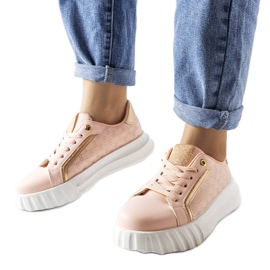 Sneaker rosa con plateau di Giuseppe