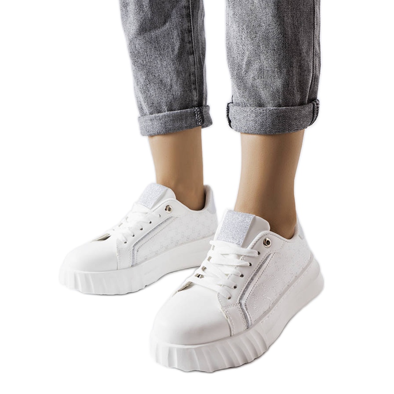 Sneakers bianche Giuseppe con plateau bianca