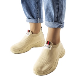 Sneaker senza lacci beige di Greco