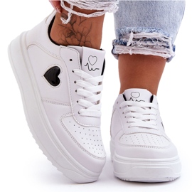 FJ1 Scarpe sportive classiche con cuore in bianco e nero Amore