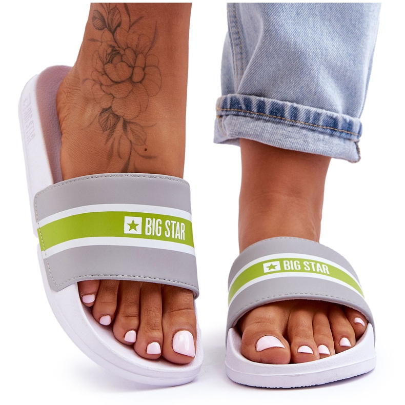 Ciabatte in schiuma leggera Big Star JJ274647 Bianco-Grigio